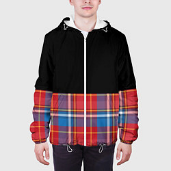 Куртка с капюшоном мужская Классическая шотландка, цвет: 3D-белый — фото 2