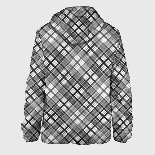 Мужская куртка Черно белый узор в косую клетку / 3D-Белый – фото 2