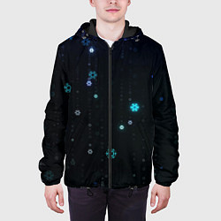 Куртка с капюшоном мужская Снежиночки, цвет: 3D-черный — фото 2