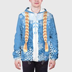 Куртка с капюшоном мужская Снегурочка с косами, цвет: 3D-белый — фото 2