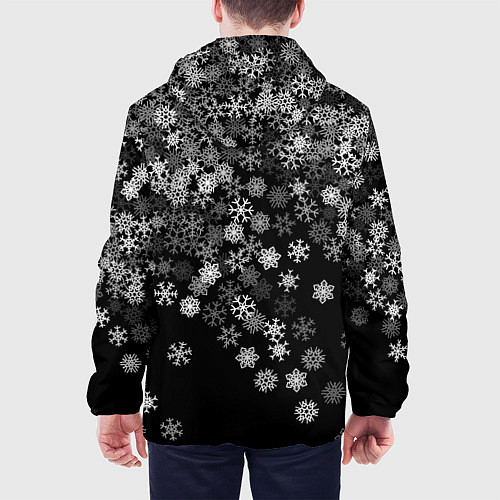 Мужская куртка Пушистые снежинки / 3D-Черный – фото 4