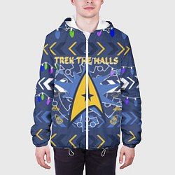 Куртка с капюшоном мужская Новогодний Звездный путь, цвет: 3D-белый — фото 2