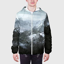 Куртка с капюшоном мужская Природа Скайрима, цвет: 3D-белый — фото 2