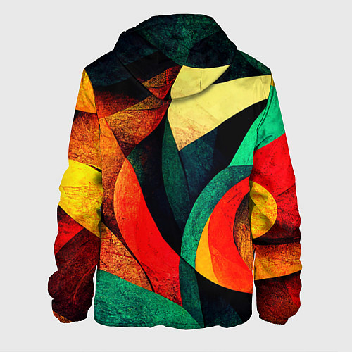 Мужская куртка Текстурированная цветная абстракция / 3D-Белый – фото 2
