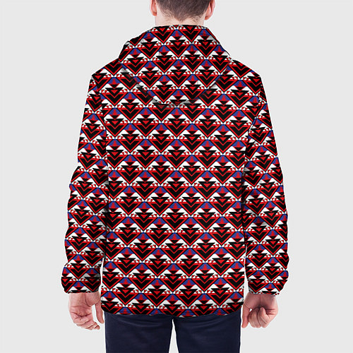 Мужская куртка Геометрический скандинавский зимний узор / 3D-Черный – фото 4