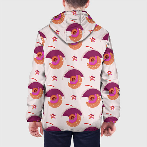 Мужская куртка Абстрактный полукруг и разноцветная звезда / 3D-Черный – фото 4