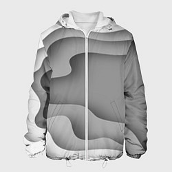 Куртка с капюшоном мужская Множество оттенков серого в разломе, цвет: 3D-белый