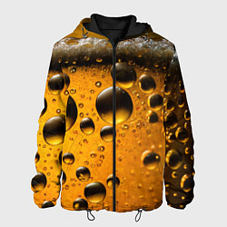 Куртка с капюшоном мужская Пиво пенное светлое, цвет: 3D-черный