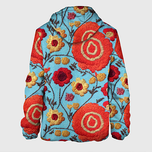 Мужская куртка Эффект вышивки маки / 3D-Белый – фото 2