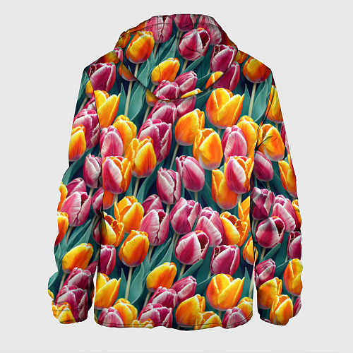 Мужская куртка Роскошные тюльпаны / 3D-Белый – фото 2