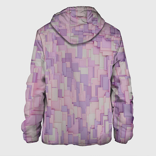 Мужская куртка Множество розовых геометрических кубов / 3D-Белый – фото 2