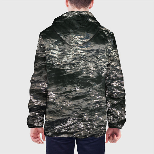 Мужская куртка Солнечный свет на текстуре воды / 3D-Черный – фото 4