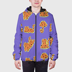 Куртка с капюшоном мужская Принт с леопардами, цвет: 3D-черный — фото 2