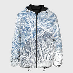 Куртка с капюшоном мужская Абстрактный ледяной паттерн, цвет: 3D-черный