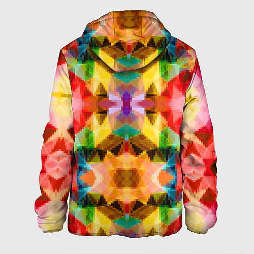 Мужская куртка Разноцветный мозаичный пиксельный узор / 3D-Белый – фото 2