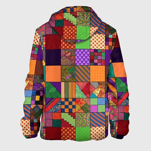 Мужская куртка Разноцветные лоскуты от нейросети / 3D-Белый – фото 2