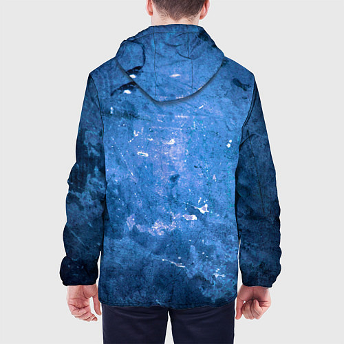 Мужская куртка Тёмно-синяя абстрактная стена льда / 3D-Черный – фото 4