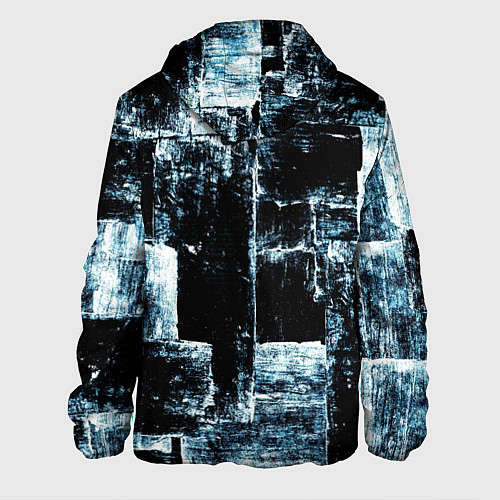 Мужская куртка Голубой, чёрный и белый абстракт / 3D-Черный – фото 2