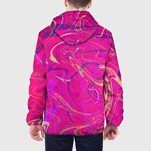 Мужская куртка Розовая абстракция / 3D-Черный – фото 4