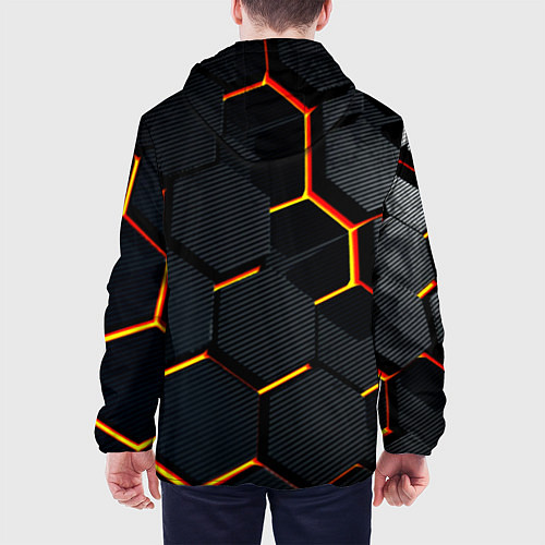 Мужская куртка Плиты стиль соты киберпанк / 3D-Черный – фото 4
