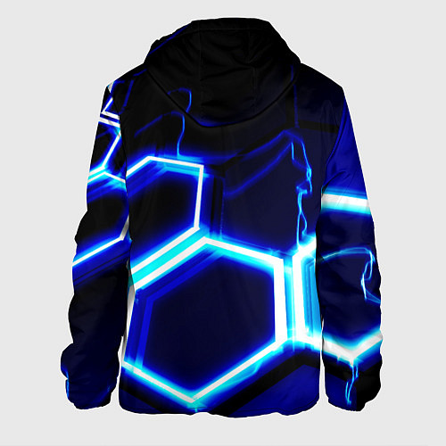 Мужская куртка Neon abstraction plates storm / 3D-Белый – фото 2