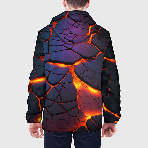 Мужская куртка Неоновая лава - течение / 3D-Черный – фото 4