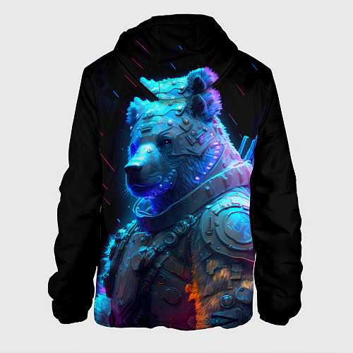 Мужская куртка Неоновый медведь воин / 3D-Белый – фото 2