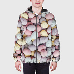 Куртка с капюшоном мужская Абстрактное множество чистых и светлых камней, цвет: 3D-черный — фото 2