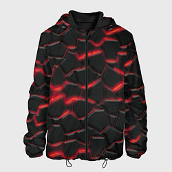 Куртка с капюшоном мужская Красный неон и плиты, цвет: 3D-черный