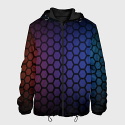 Куртка с капюшоном мужская Abstract hexagon fon, цвет: 3D-черный
