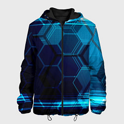 Куртка с капюшоном мужская Зеркальная нано абстракция, цвет: 3D-черный