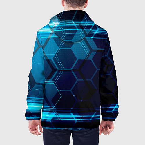 Мужская куртка Зеркальная нано абстракция / 3D-Черный – фото 4