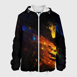 Куртка с капюшоном мужская Dark Souls в огне, цвет: 3D-белый