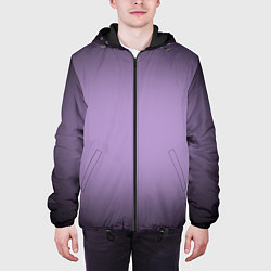 Куртка с капюшоном мужская Сиреневый градиент, цвет: 3D-черный — фото 2