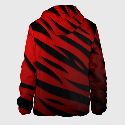Мужская куртка Красный градиент - языки пламени / 3D-Белый – фото 2