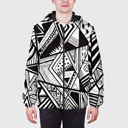 Куртка с капюшоном мужская Геометрический орнамент, цвет: 3D-черный — фото 2