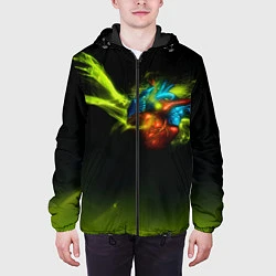 Куртка с капюшоном мужская Сердце стихии, цвет: 3D-черный — фото 2