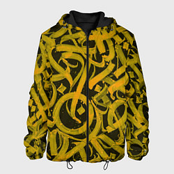 Куртка с капюшоном мужская Gold Calligraphic, цвет: 3D-черный