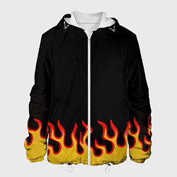 Куртка с капюшоном мужская Горящее пламя, цвет: 3D-белый