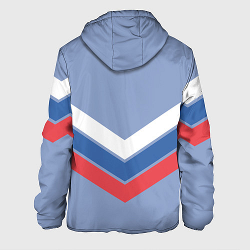 Мужская куртка Триколор - три полоски на голубом / 3D-Белый – фото 2