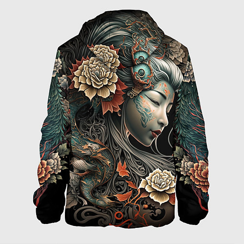 Мужская куртка Японская девушка Irezumi / 3D-Черный – фото 2