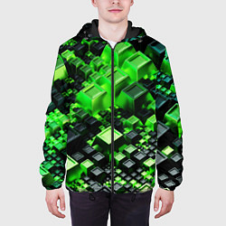 Куртка с капюшоном мужская Броня крипера из майнкрафт, цвет: 3D-черный — фото 2
