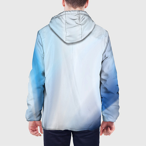 Мужская куртка Светлые синие и голубые волны / 3D-Черный – фото 4