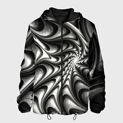 Куртка с капюшоном мужская Abstract fractal grey, цвет: 3D-черный