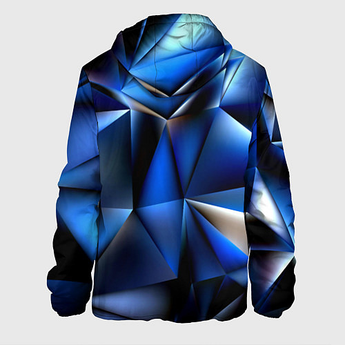 Мужская куртка Polygon blue abstract / 3D-Белый – фото 2