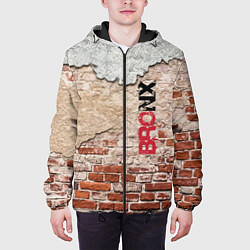 Куртка с капюшоном мужская Старая кирпичная стена - Бронкс, цвет: 3D-черный — фото 2