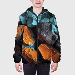 Куртка с капюшоном мужская Цветные камни, цвет: 3D-черный — фото 2