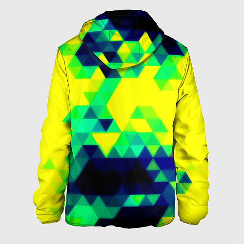 Мужская куртка Yellow green texture / 3D-Черный – фото 2