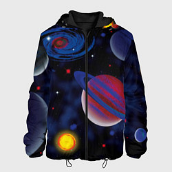 Куртка с капюшоном мужская Планеты, цвет: 3D-черный