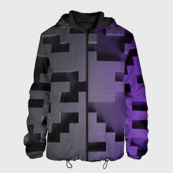 Куртка с капюшоном мужская Кубический лабиринт, цвет: 3D-черный